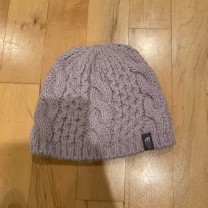north face lilac knit hat